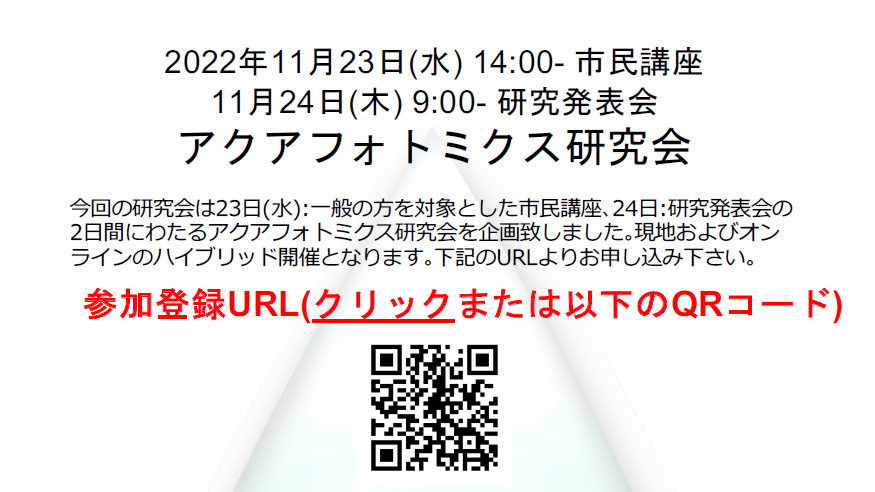 アクアフォトミス研究会 (11月23日~24日)