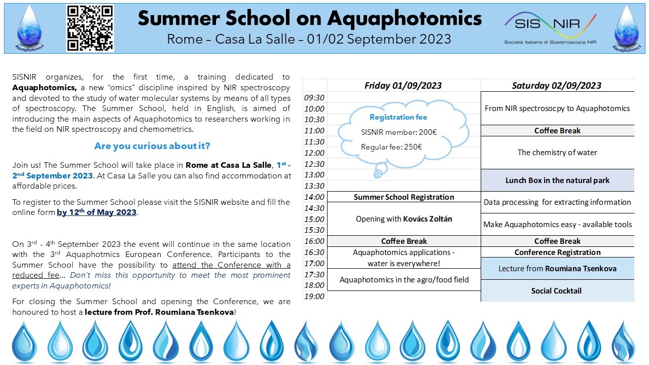 Summer School on Aquaphotomics & the 3rd Aquaphotomics European Conference